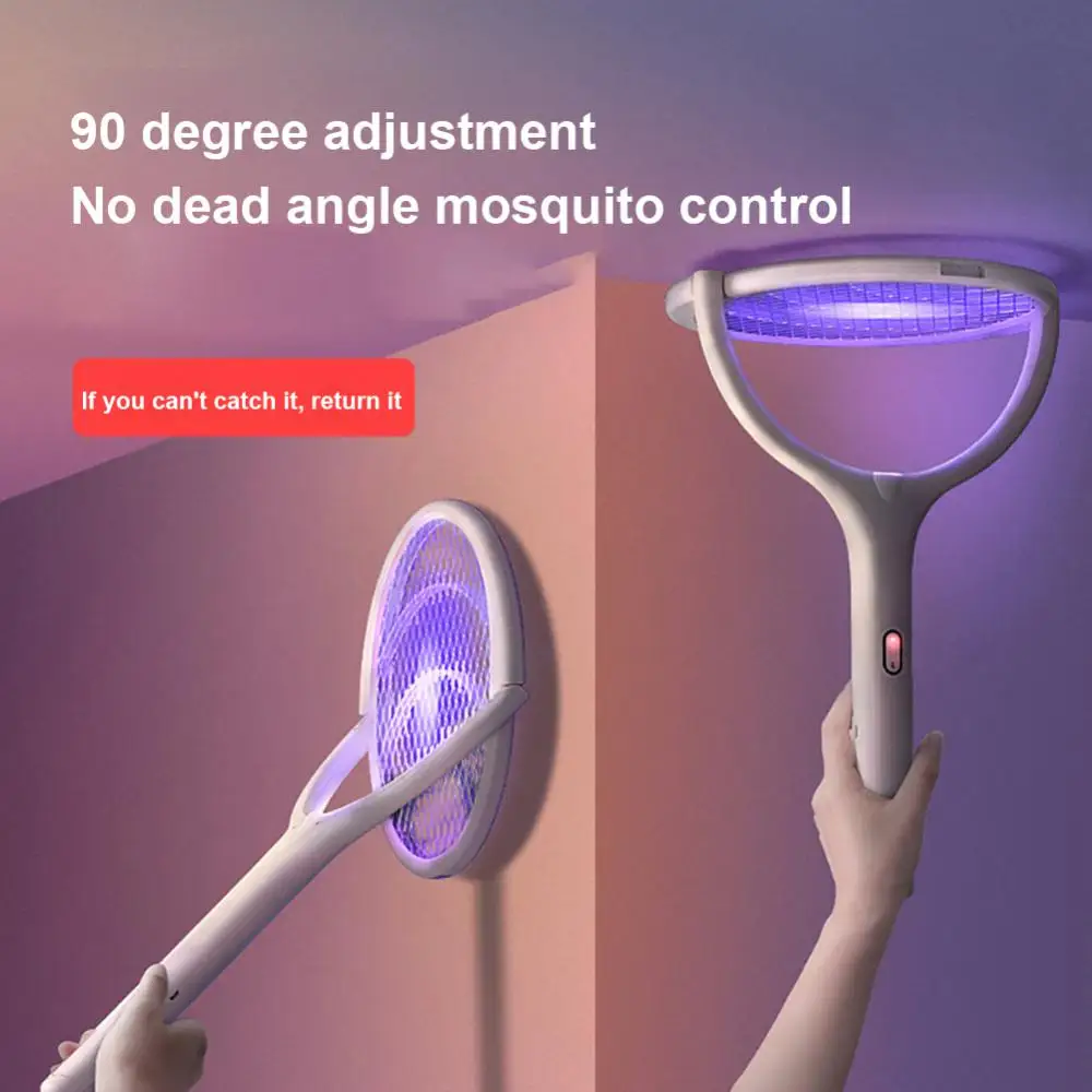 

Electric Insect Racket Mosquito Killer Fly Swatter UV Light USB Rechargeable LED Lamp Summer Mosquito Trap Racket Bug Zappers