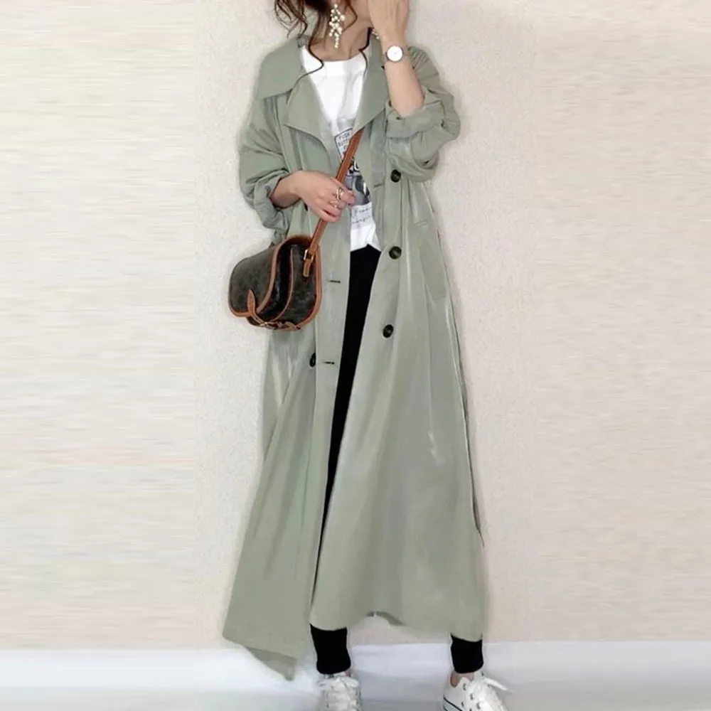 Women's clothes 2022 autumn new casual waist jacket long solid color trench coat women's top
Women's clothes 2022 autumn new casual waist jacket long solid color trench coat women's top