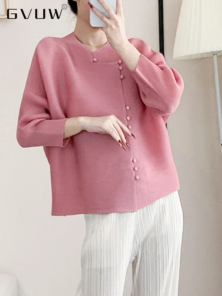 Женская плиссированная рубашка GVUW, однотонная однобортная рубашка с V-образным вырезом, модель 17G0365 в стиле ретро на осень, 2023
Женская плиссированная рубашка GVUW, однотонная однобортная рубашка с V-образным вырезом, модель 17G0365 в стиле ретро на осень, 2023