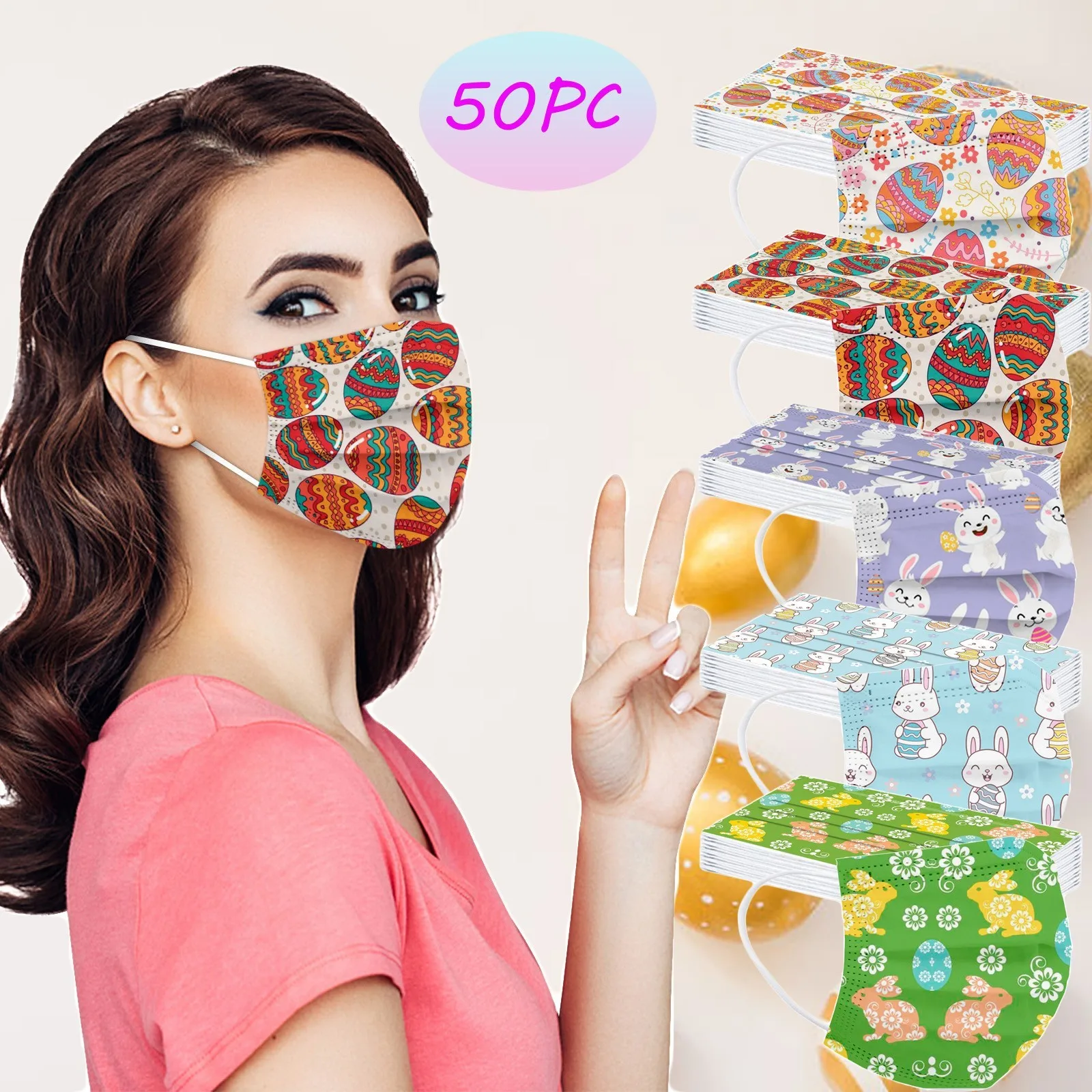 50PC Adult Spring Easter Disposable Mask Mouth Cover For Space Sky Face Mask Safetys Non-wove Anti-dust mouth Earloop Bandage
50PC Adult Spring Easter Disposable Mask Mouth Cover For Space Sky Face Mask Safetys Non-wove Anti-dust mouth Earloop Bandage