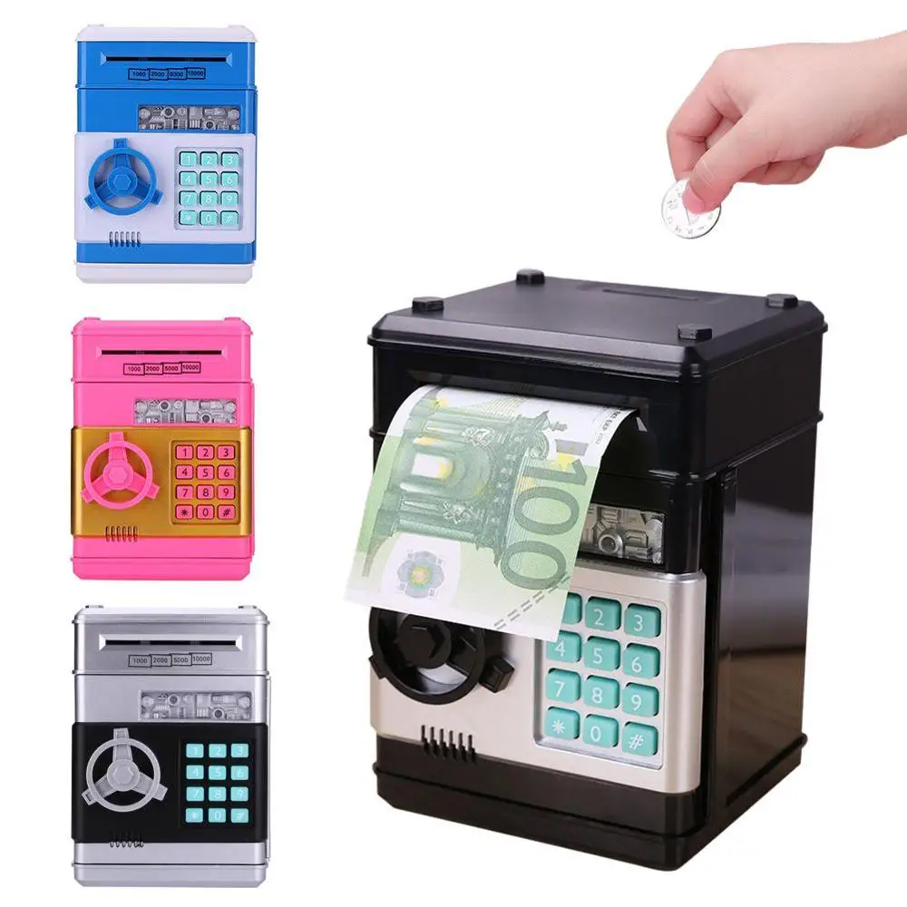 ATM Password Money Box Electronic Piggy Bank Cash Coins Saving ATM Bank Safe Box Auto Scroll Paper Banknote Kids Birthday Gift
ATM Password Money Box Electronic Piggy Bank Cash Coins Saving ATM Bank Safe Box Auto Scroll Paper Banknote Kids Birthday Gift