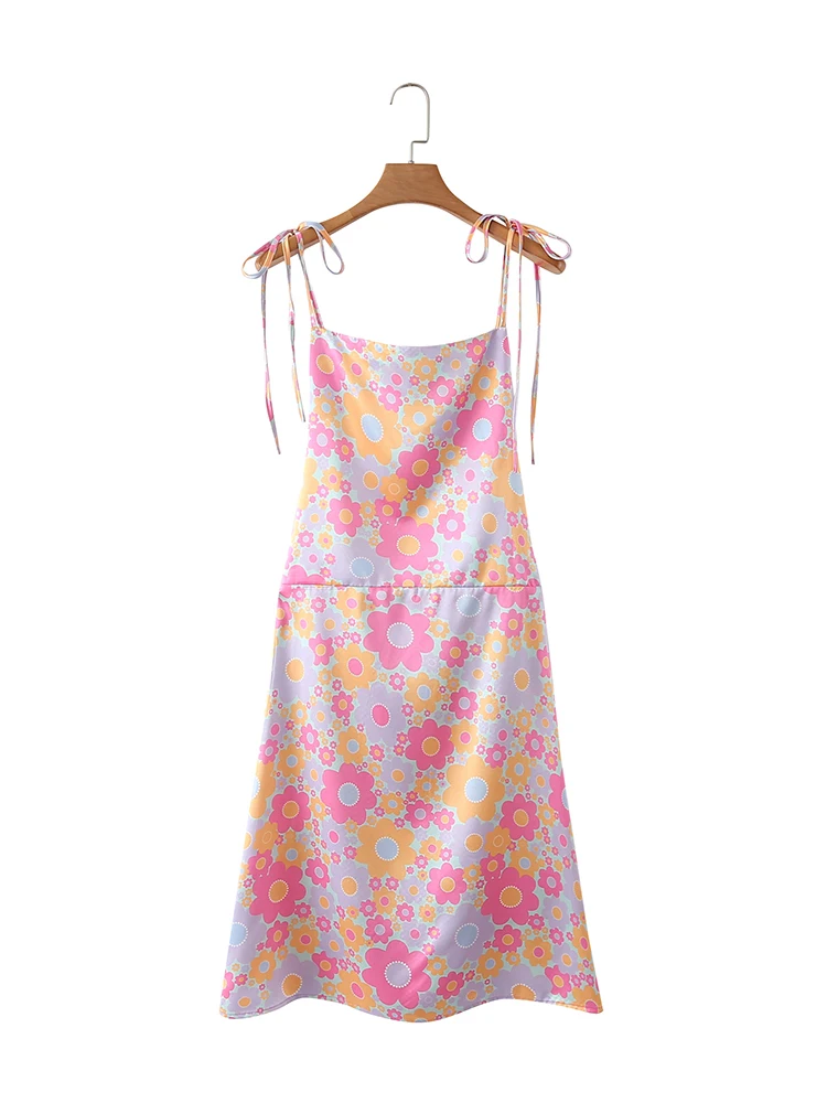 Summer Strappy Spaghetti Strap Dress Women Backless Sleeveless Floral Print Satin Dresses 2022
Summer Strappy Spaghetti Strap Dress Women Backless Sleeveless Floral Print Satin Dresses 2022