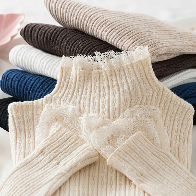 Winter Basic Turtleneck Women Sweaters Lace Tops Slim Pullover Women Bottoming Knitted Sweater Jumpers Soft Warm Pullover
Winter Basic Turtleneck Women Sweaters Lace Tops Slim Pullover Women Bottoming Knitted Sweater Jumpers Soft Warm Pullover