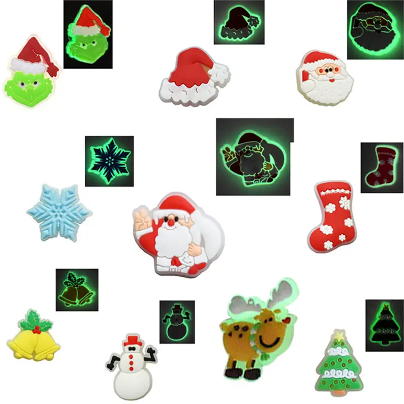 1pcs Luminous Christmas X-mas PVC Croc Charms Shoe Decoration Shoe Accessories for Bracelets Backpack Jibz Party Kid X-mas Gifts
1pcs Luminous Christmas X-mas PVC Croc Charms Shoe Decoration Shoe Accessories for Bracelets Backpack Jibz Party Kid X-mas Gifts