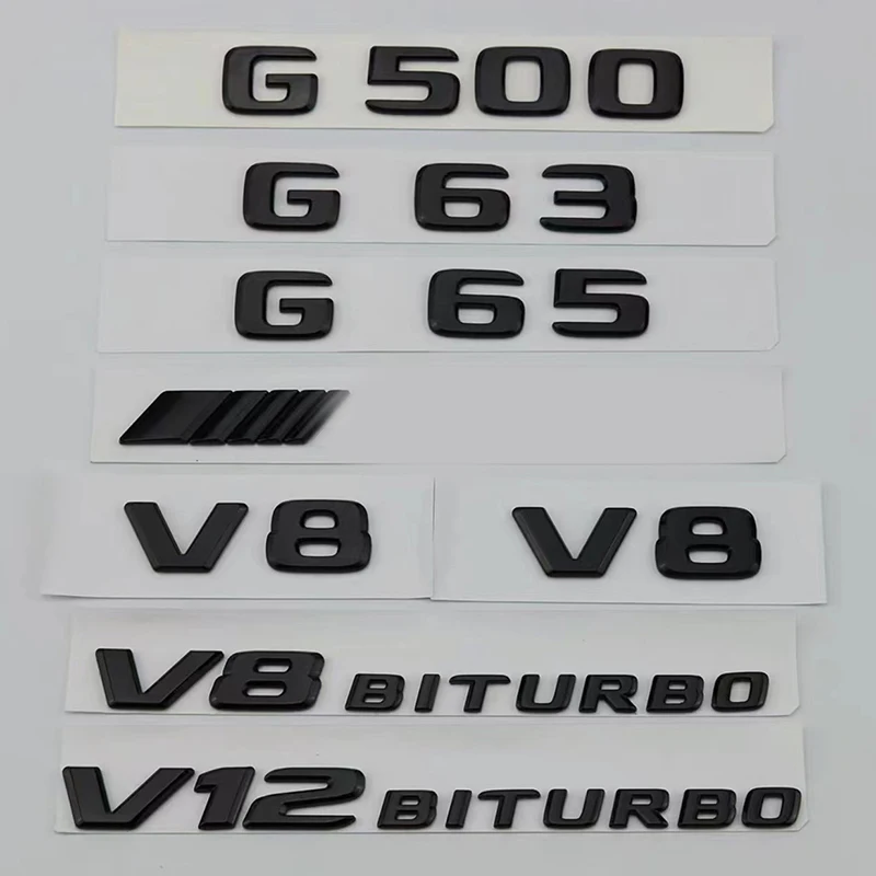 

3D ABS Black Car Rear Trunk Badge Letters Logo G63 G65 G500 G550 V12 V8 BITURBO Emblem For Mercedes Benz W463 W464 Accessories