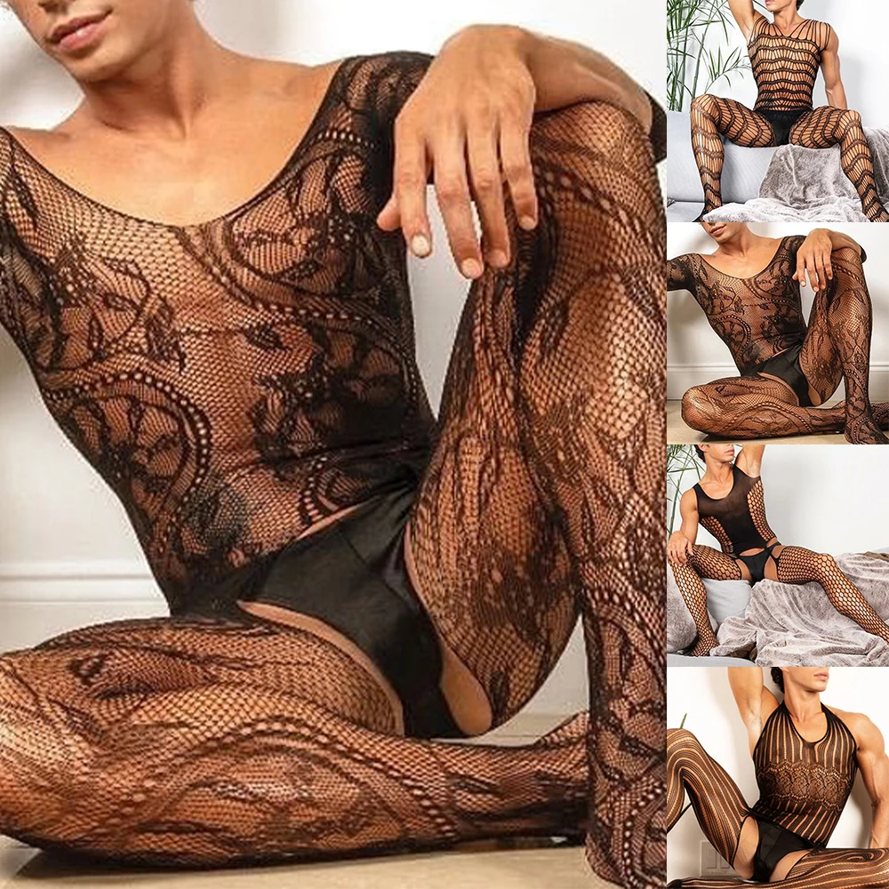 Men Fetish Lace Underwear Men's Body Stockings Man Fishnet Bodysuits Crotchless Lingerie Sissy Jumpsuit Male Erotic Sleepwear
Men Fetish Lace Underwear Men's Body Stockings Man Fishnet Bodysuits Crotchless Lingerie Sissy Jumpsuit Male Erotic Sleepwear