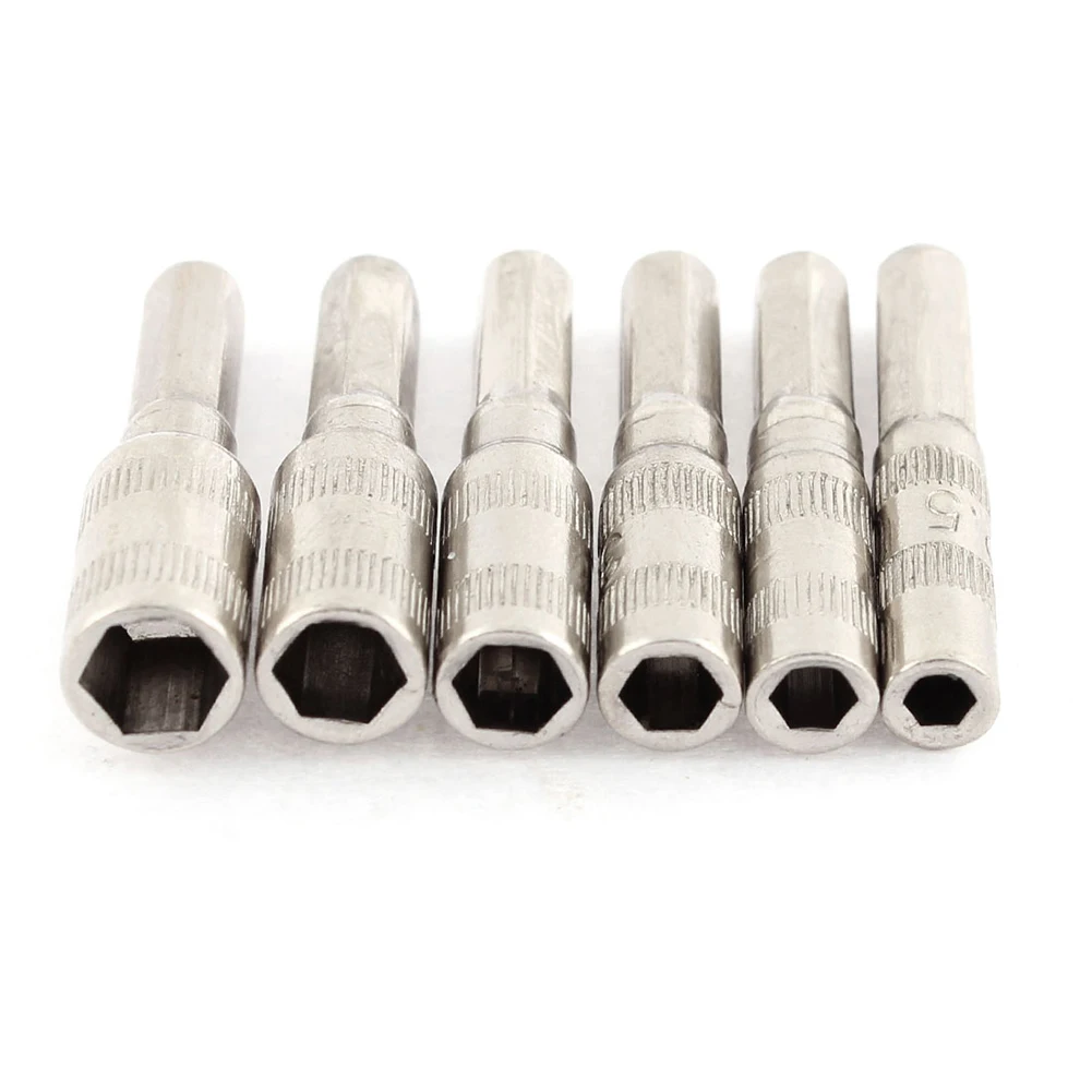 6 Points Hex Shank Socket 2.5/3/3.5/4/4.5/5mm H4 Nut Driver H4 Hex Shank 6 Pcs Socket Silver Tone Hand Tool
6 Points Hex Shank Socket 2.5/3/3.5/4/4.5/5mm H4 Nut Driver H4 Hex Shank 6 Pcs Socket Silver Tone Hand Tool