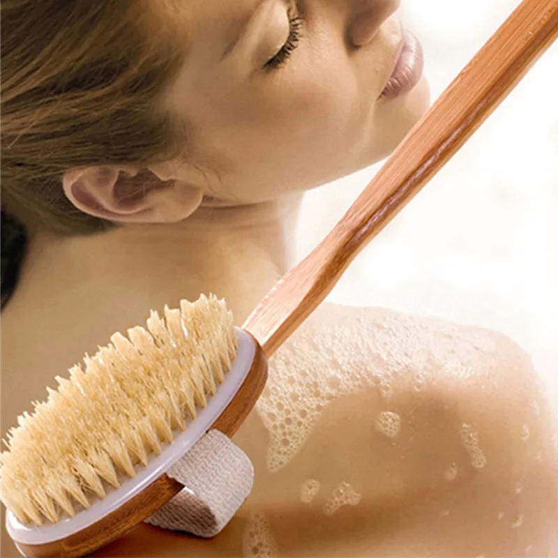 Exfoliating Brush Bathroom Natural Bristle Cleaning Removable Long Handle Wooden Maasage Health Care Bath Body Brush for Bath
Exfoliating Brush Bathroom Natural Bristle Cleaning Removable Long Handle Wooden Maasage Health Care Bath Body Brush for Bath