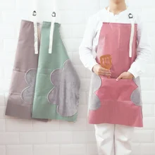 Hand wiping apron household kitchen waterproof and oil proof cooking smock Bib waist large pocket towel