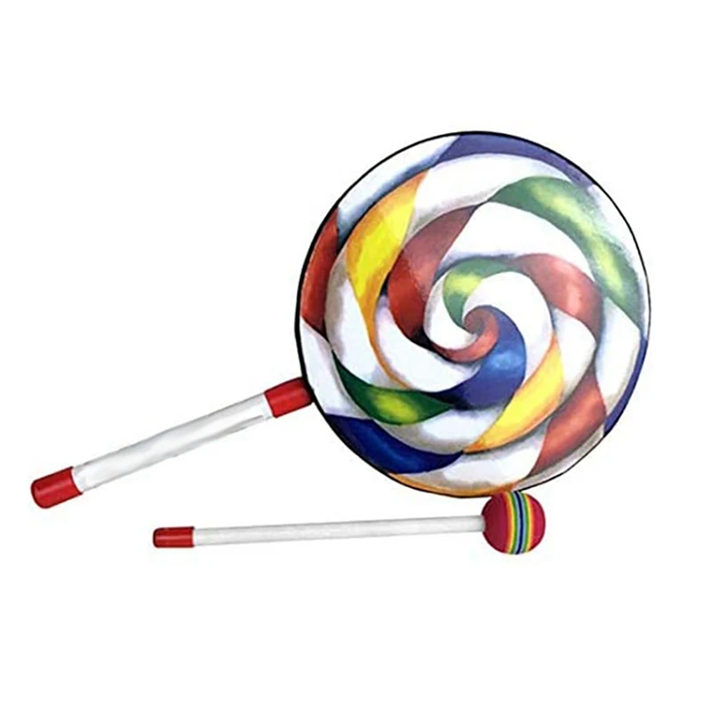2Pcs 8Inch Lollipop Shape Drum With Mallet Rainbow Music Rhythm Instruments Kids Baby Children Playing Toy
2Pcs 8Inch Lollipop Shape Drum With Mallet Rainbow Music Rhythm Instruments Kids Baby Children Playing Toy
