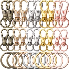 10/20Pcs Swivel Clasps Set Lanyard Snap Hooks with Key Chain Rings Keychain Clip Hooks for DIY Necklace Bracelet Chain Supplies