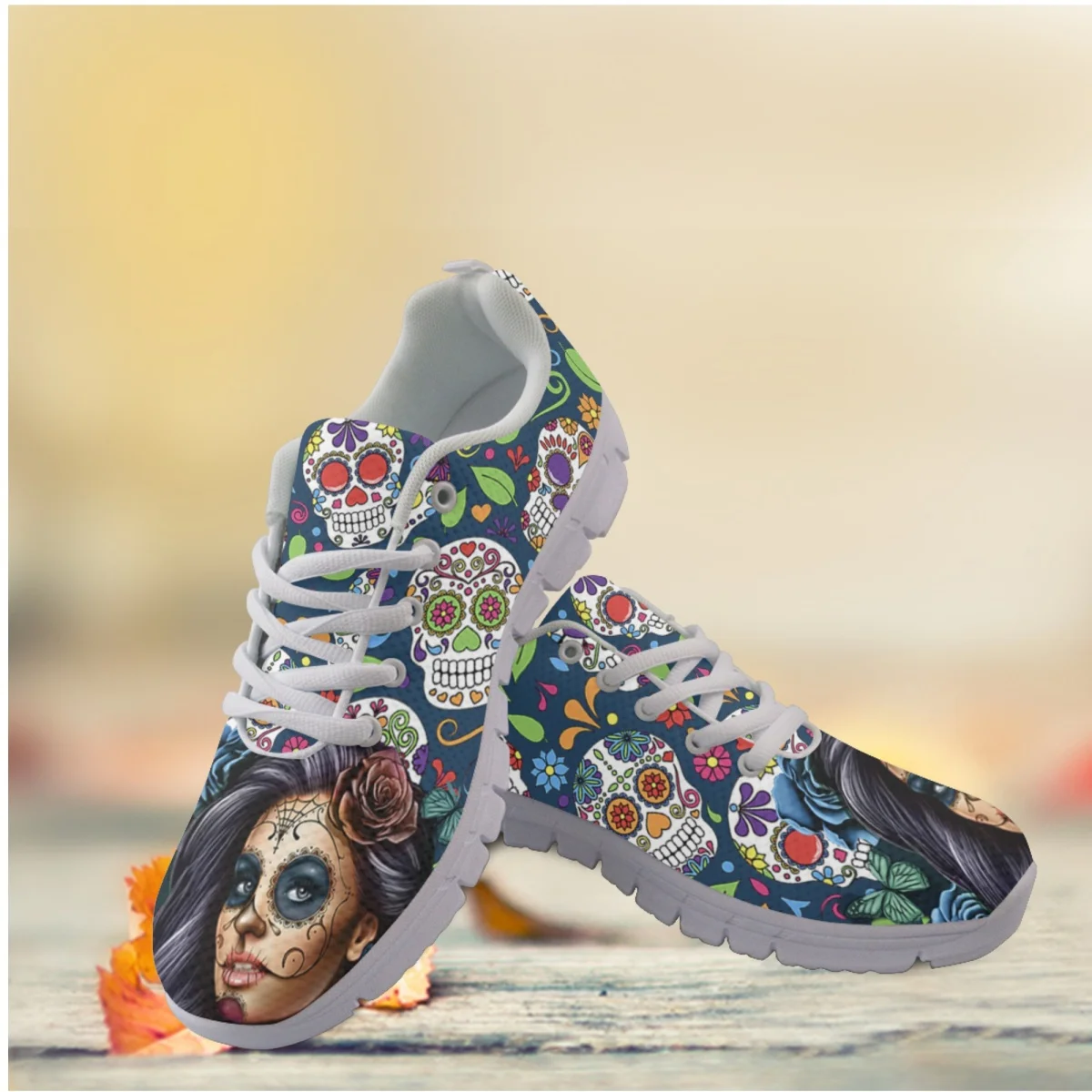 Nopersonality Skull Goth Girl Print Breathable Lace-up Sneakers Casual Outdoor Flat Shoes for Women Tennis Breathable Shoe
Nopersonality Skull Goth Girl Print Breathable Lace-up Sneakers Casual Outdoor Flat Shoes for Women Tennis Breathable Shoe
