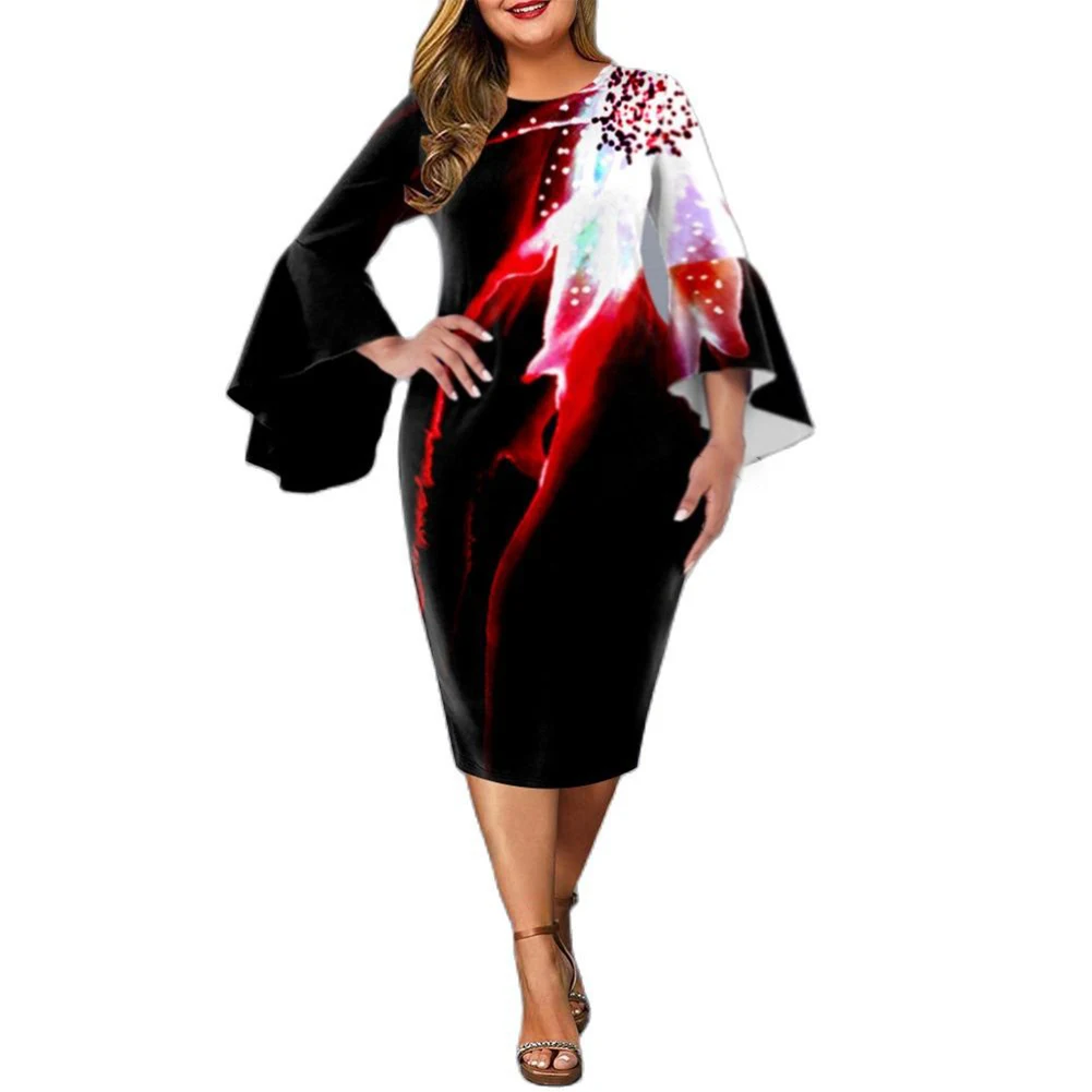 New Style XL~5XL Plus Size Womens Ruffle Ladies Evening Cocktail Formal Night Party Middle Dress Elegant And Decent
New Style XL~5XL Plus Size Womens Ruffle Ladies Evening Cocktail Formal Night Party Middle Dress Elegant And Decent