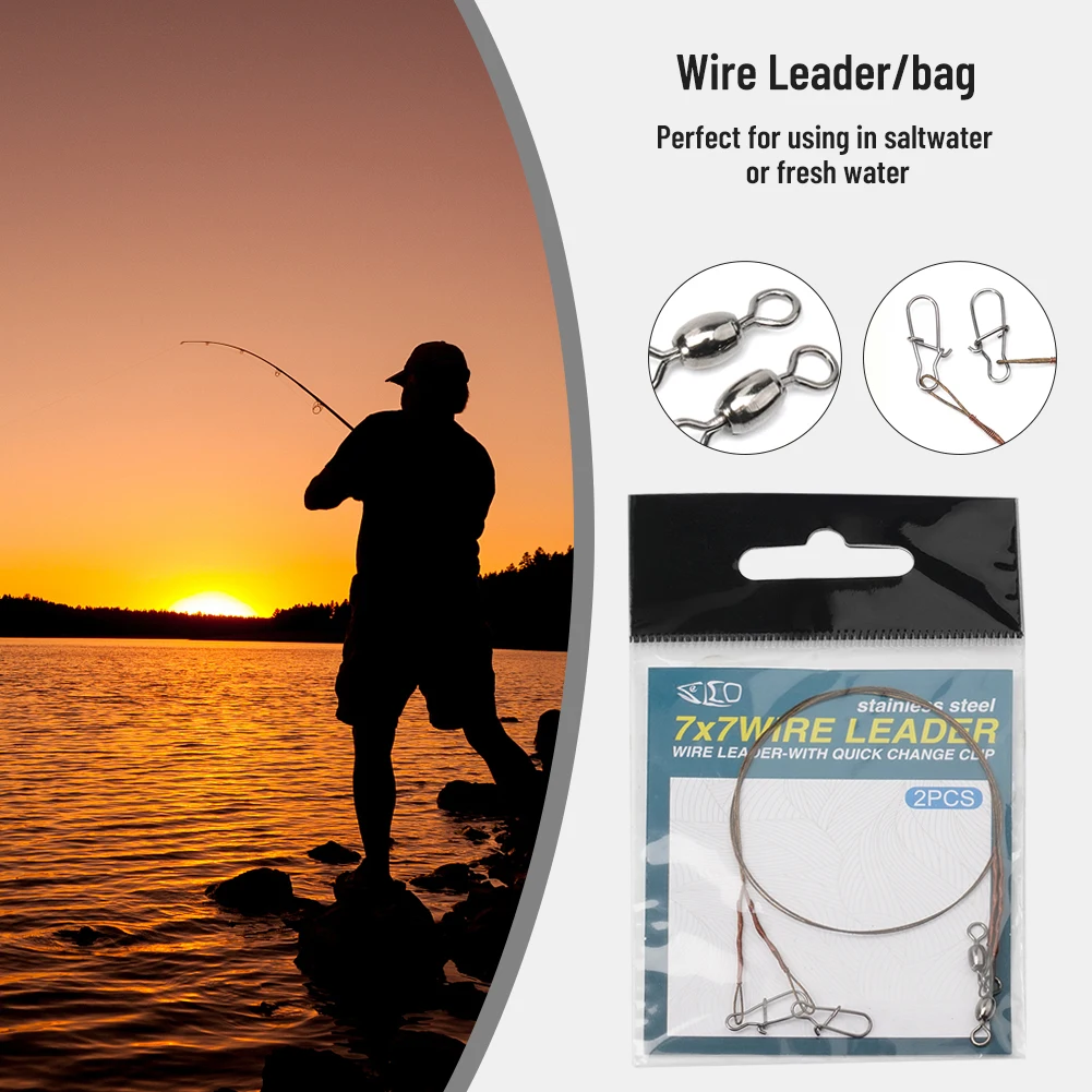 2pcs Wire Leader For Various Fishing Styles Conditions Duo-lock Rolling Swivel Stainless Steel Fishing Accessories
2pcs Wire Leader For Various Fishing Styles Conditions Duo-lock Rolling Swivel Stainless Steel Fishing Accessories