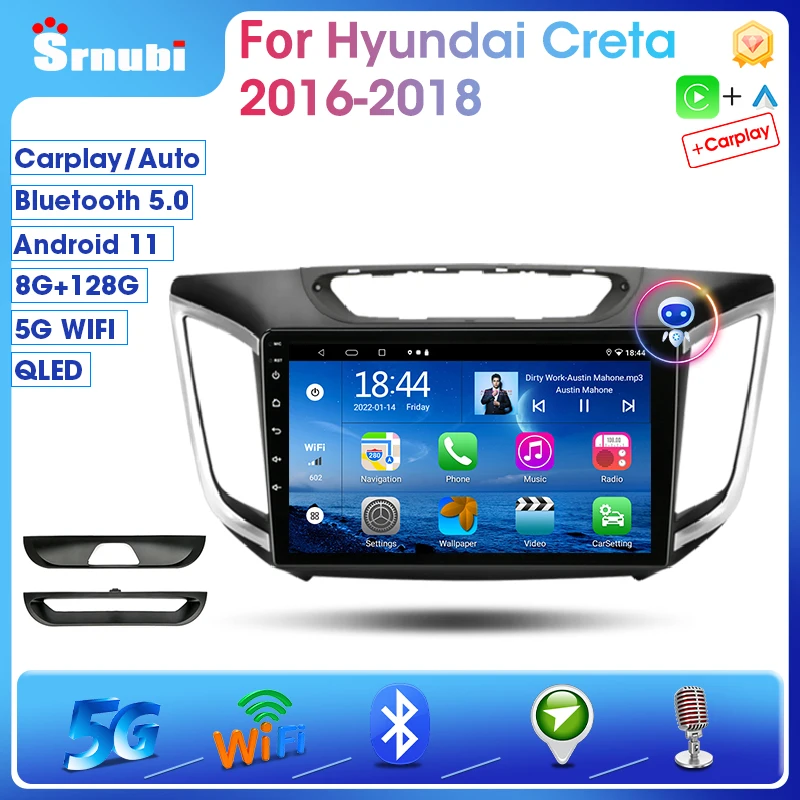 Srnubi Android 11 0 Автомагнитола для Hyundai Creta Ix25 2016-2018 мультимедийный видеоплеер 2Din GPS
