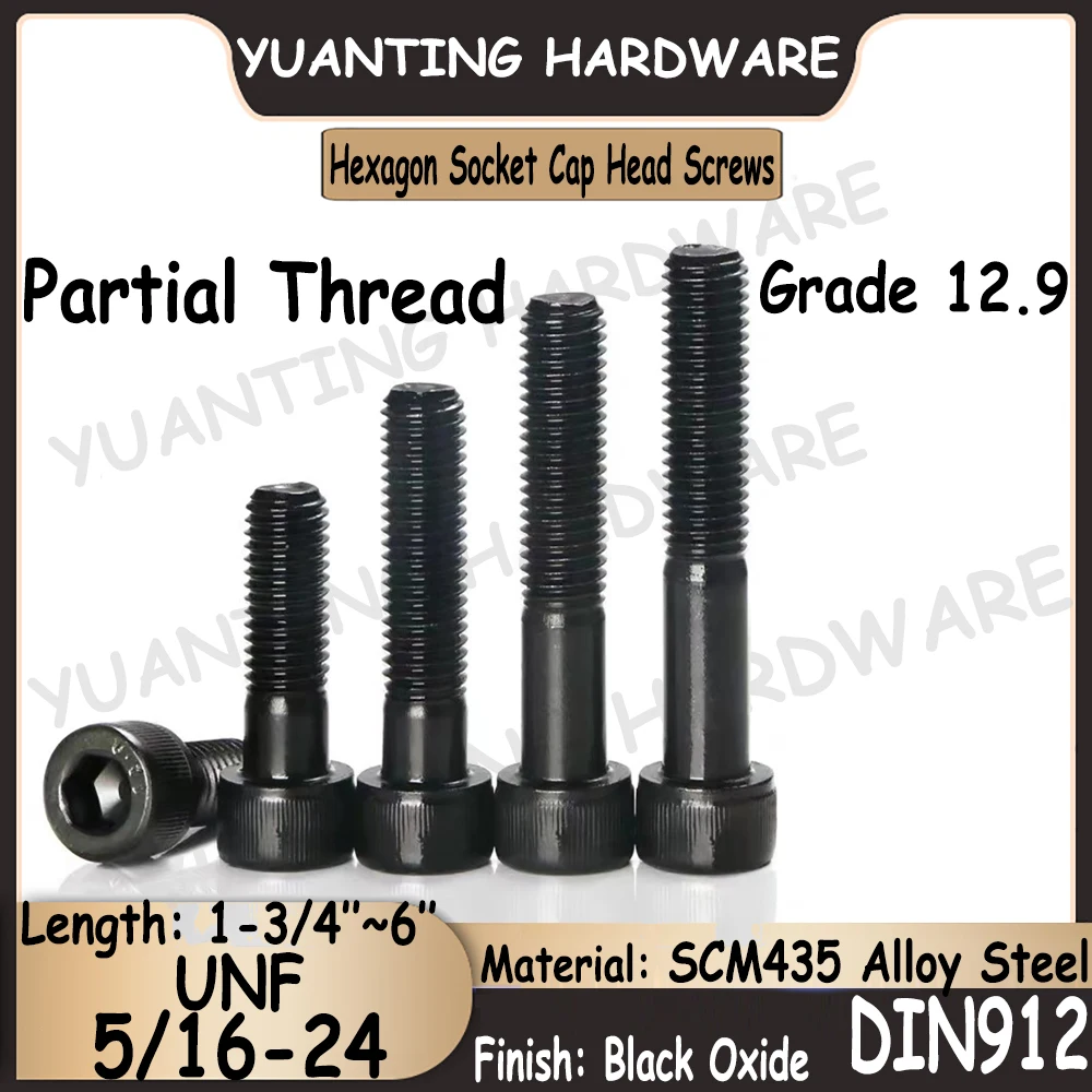2-5Pcs UNF 5/16-24 DIN912 Grade 12.9 Alloy Steel Black Hexagon Socket Knurled Cap Head Screws Cap Head Bolt with Partial Thread
2-5Pcs UNF 5/16-24 DIN912 Grade 12.9 Alloy Steel Black Hexagon Socket Knurled Cap Head Screws Cap Head Bolt with Partial Thread