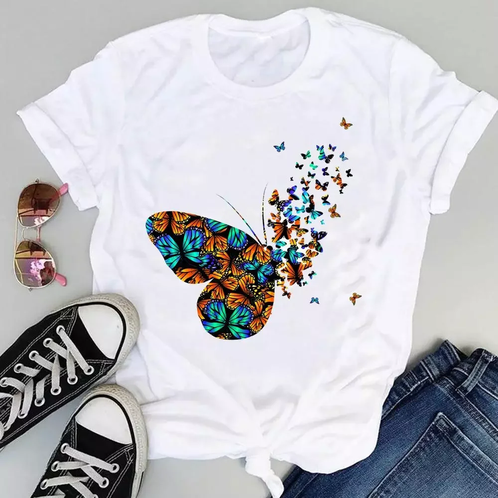 Women Cartoon Butterfly New Cute Clothing Short Sleeve Sweet Summer Fashion Print Lovely Clothes Tops Tees Tshirt T-Shirt
Women Cartoon Butterfly New Cute Clothing Short Sleeve Sweet Summer Fashion Print Lovely Clothes Tops Tees Tshirt T-Shirt