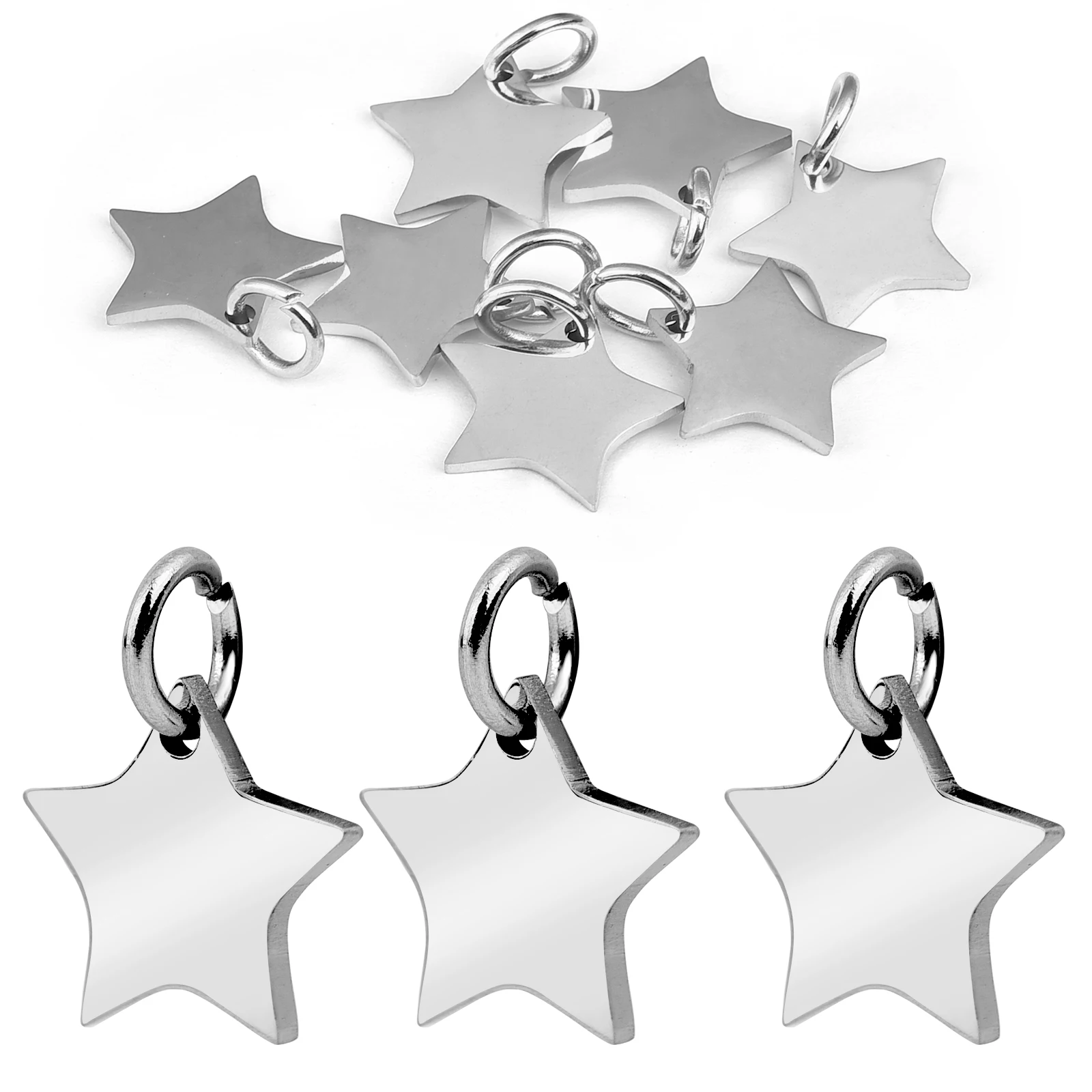 10pcs Stainless Steel Star Pendant Flat Charms With Open Jump Ring For Necklace Bracelet Earrings Dangle DIY Jewelry Making
10pcs Stainless Steel Star Pendant Flat Charms With Open Jump Ring For Necklace Bracelet Earrings Dangle DIY Jewelry Making