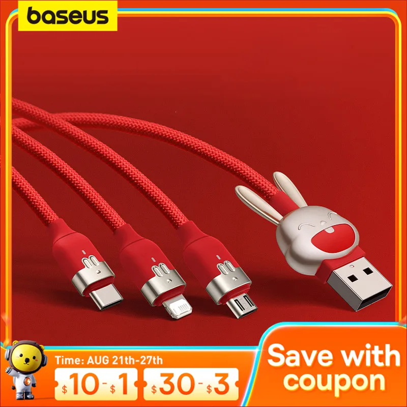 Baseus 3 in 1 Cable Micro USB Type-C Fast Charger Micro USB Type-C Data Cable For iPhone 14 13 Samsung Xiaomi Huawei 
Baseus 3 in 1 Cable Micro USB Type-C Fast Charger Micro USB Type-C Data Cable For iPhone 14 13 Samsung Xiaomi Huawei