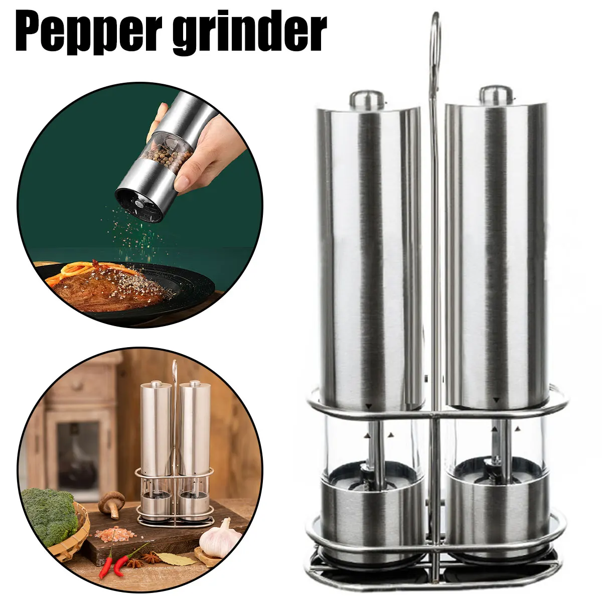 2Pcs Electric Pepper Grinder Stainless Steel Pepper Grinder Coarseness Adjustable Automatic Pepper Mill Battery Operated Pepper
2Pcs Electric Pepper Grinder Stainless Steel Pepper Grinder Coarseness Adjustable Automatic Pepper Mill Battery Operated Pepper