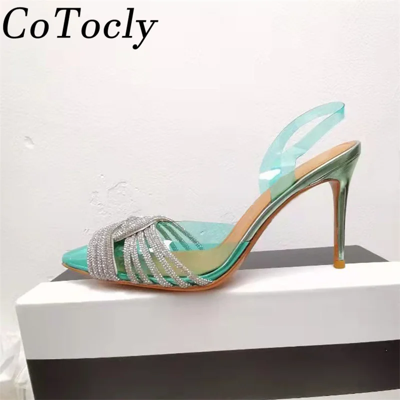 Rhinestone High Heels Shoes Women PVC Pointed Toe Prom Party Shoes Female Summer Crystal Shoes Thin Heel Gladiator Sandals Women
Rhinestone High Heels Shoes Women PVC Pointed Toe Prom Party Shoes Female Summer Crystal Shoes Thin Heel Gladiator Sandals Women