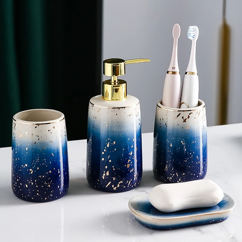 Ceramics Bathroom Set Accessories Complete Set Vanity Countertop Accessory Set Soap Dish Lotion Dispenser Tumblers
Ceramics Bathroom Set Accessories Complete Set Vanity Countertop Accessory Set Soap Dish Lotion Dispenser Tumblers