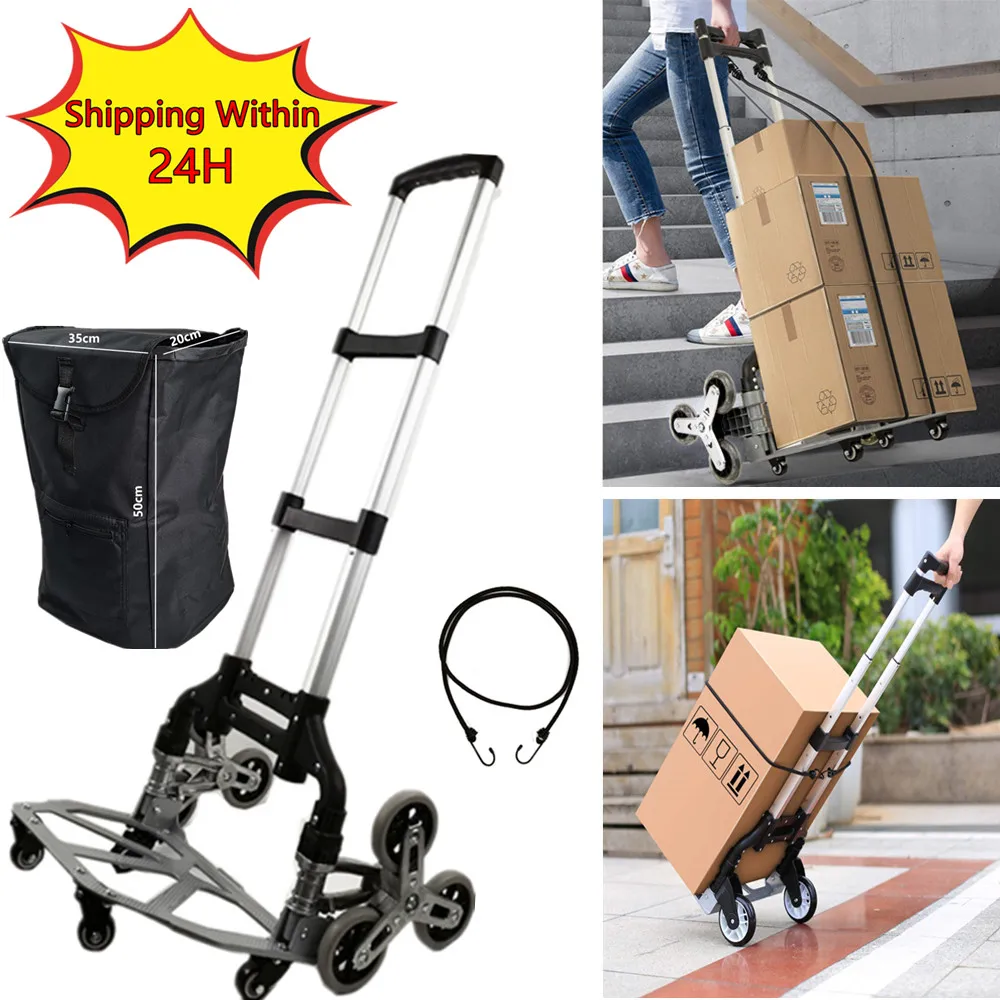 150kg All Terrain Stair Climbing Cart Hand Truck with Bungee Cord Portable Folding Trolley for Upstairs Cargo with bag
150kg All Terrain Stair Climbing Cart Hand Truck with Bungee Cord Portable Folding Trolley for Upstairs Cargo with bag