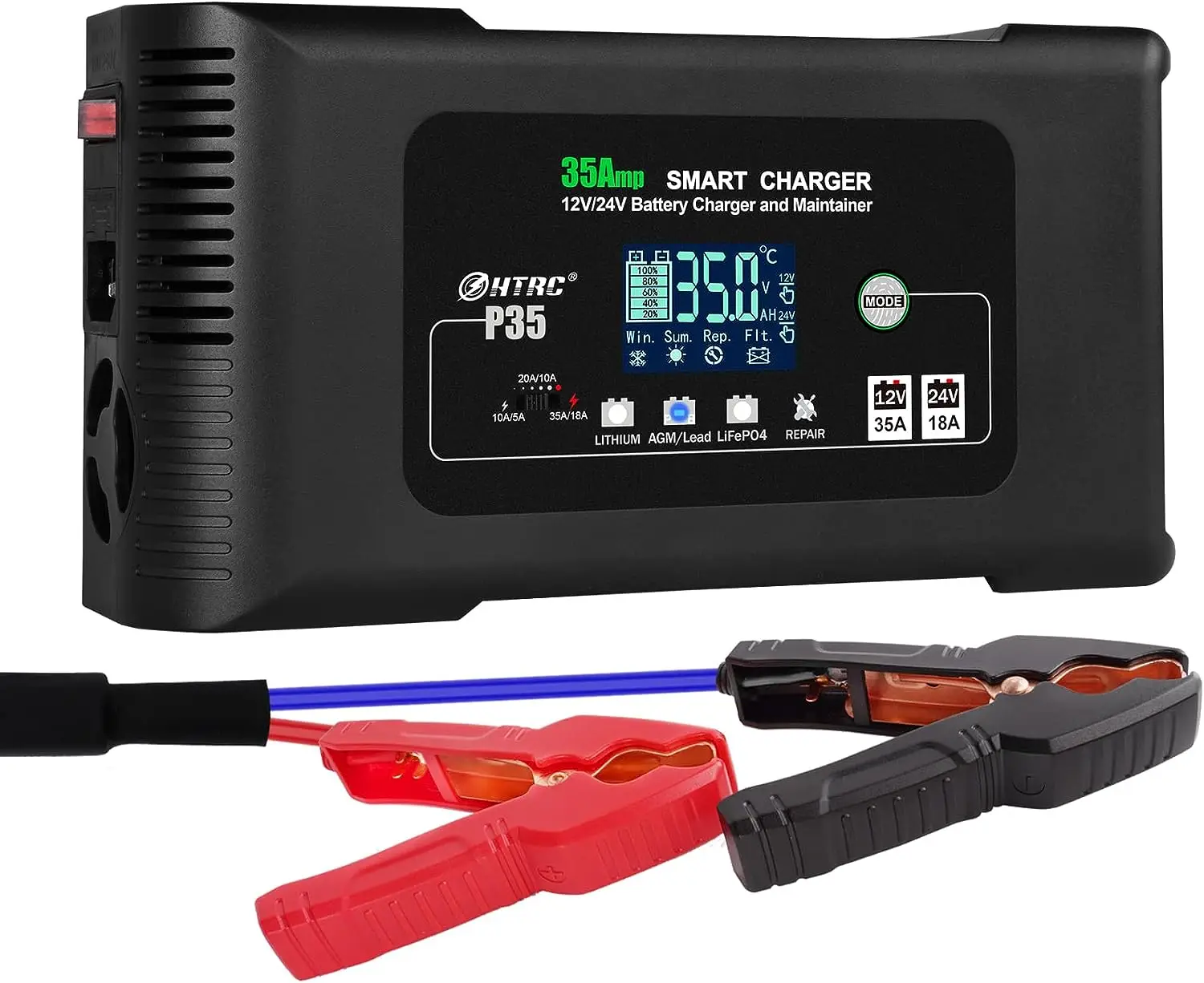 Smart Charger, Car Battery Charger,Trickle Charger, 12V35A/24V18A,14.6V/29.2V ,Lithium,LiFePO4,Lead-Acid /Gel/SLA..Battery Charg
Smart Charger, Car Battery Charger,Trickle Charger, 12V35A/24V18A,14.6V/29.2V ,Lithium,LiFePO4,Lead-Acid /Gel/SLA..Battery Charg