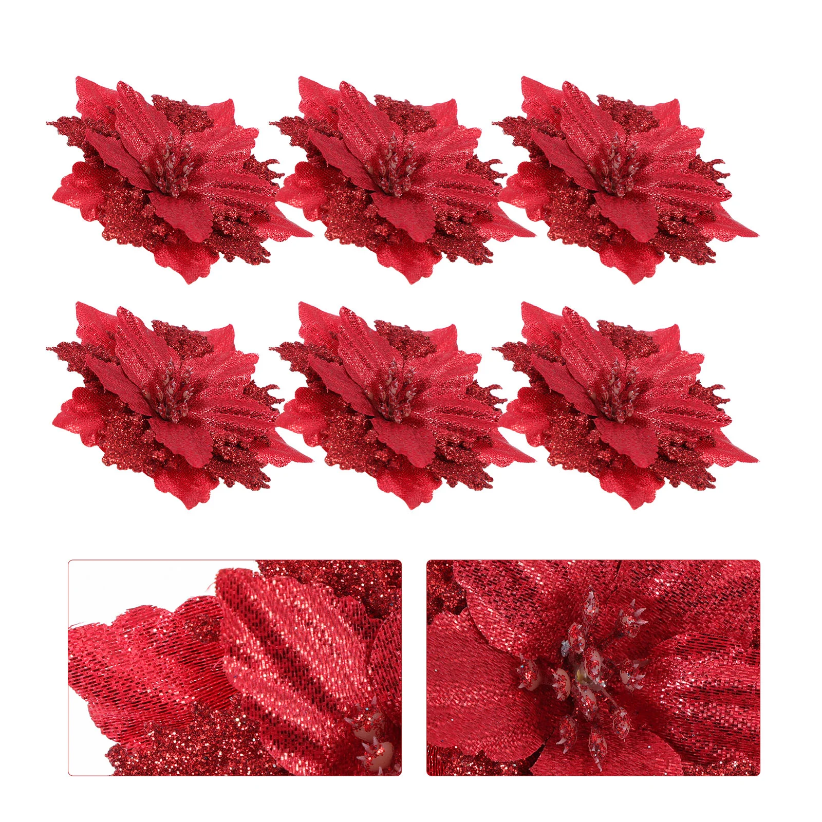 Christmas Poinsettia Flowers Wreath Flower Artificial Glitterornaments Tree Decoration Decor
Christmas Poinsettia Flowers Wreath Flower Artificial Glitterornaments Tree Decoration Decor
