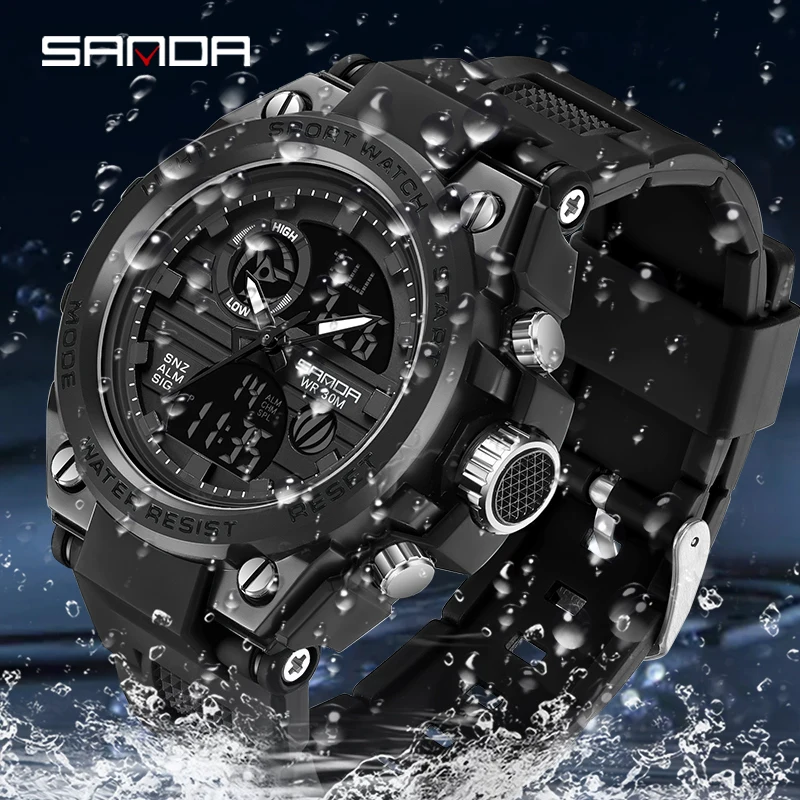 SANDA Brand G- Style Military Watch Men Digital Shock Sports Watches For Man Waterproof Electronic Wristwatch Mens 2023 Relogios
SANDA Brand G- Style Military Watch Men Digital Shock Sports Watches For Man Waterproof Electronic Wristwatch Mens 2023 Relogios