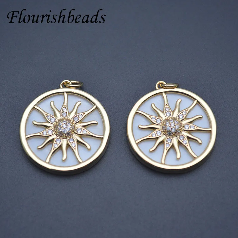 10pc Wholesale Nickel Free Anti Rust Gold Plated CZ Pave Freshwater Shell Sun Sunflower Charms for Diy Woman Jewelry Making
10pc Wholesale Nickel Free Anti Rust Gold Plated CZ Pave Freshwater Shell Sun Sunflower Charms for Diy Woman Jewelry Making