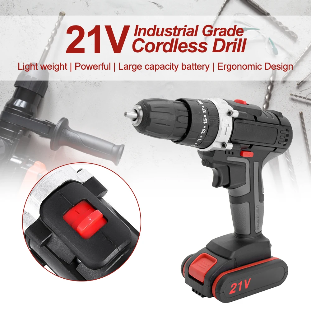 21V Electric Drill Set Impact Cordless Drill High-power Adjustable Electric Screwdriver Hand Drills 1500rpm Speed Torque Power T
21V Electric Drill Set Impact Cordless Drill High-power Adjustable Electric Screwdriver Hand Drills 1500rpm Speed Torque Power T