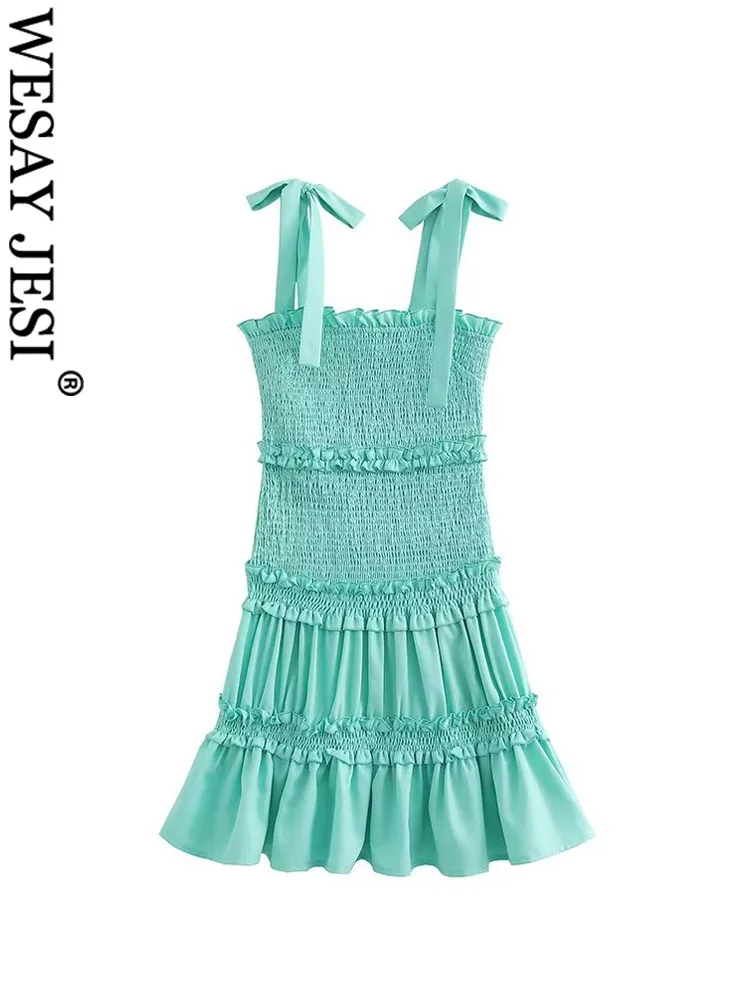 WESAY JESI TRAF Female Sheath Dresses Green Slash Neck Bow Suspender Tiered Decoration Pullover Summer Dresses Woman 2023 Trendy
WESAY JESI TRAF Female Sheath Dresses Green Slash Neck Bow Suspender Tiered Decoration Pullover Summer Dresses Woman 2023 Trendy