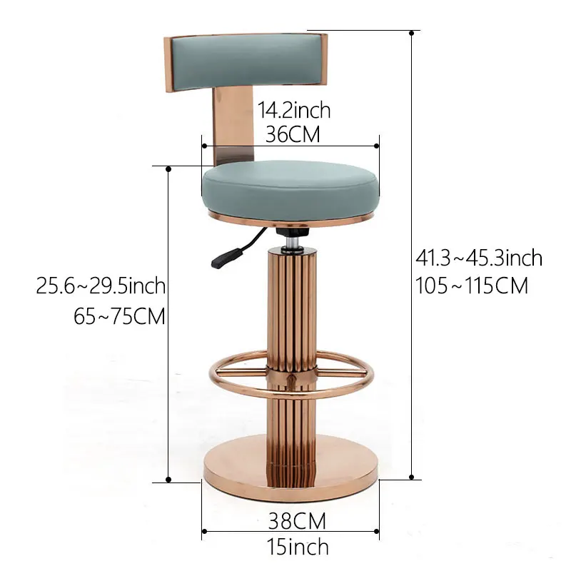 Барные стулья высотой со спинкой современный Регулируемый поворотный стул с