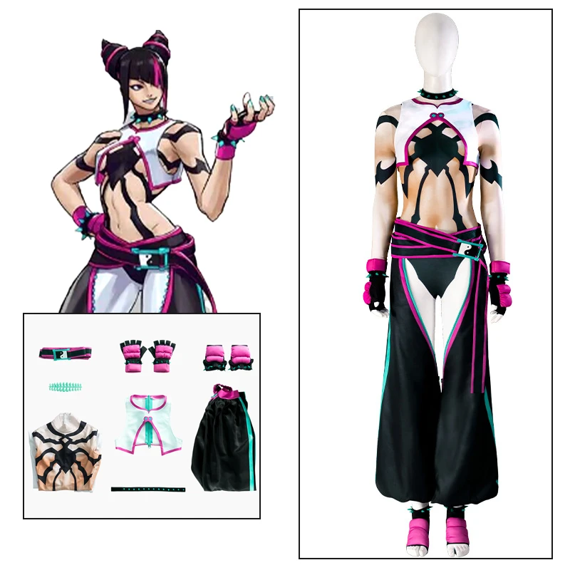 

New Game Han Juri Cosplay Women Cosplay Costume Fighter Game SF 6 Halloween Carnival Party Clothes Roleplay Fantasia Outfits