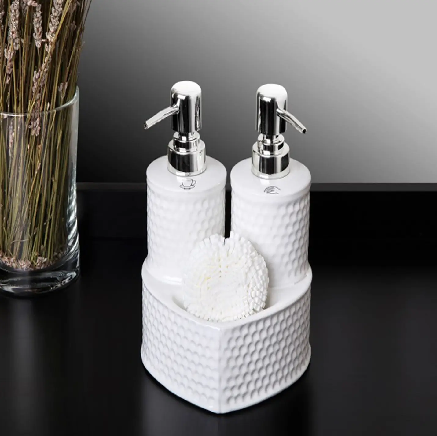 Double Liquid Soap Dispenser Acrylic Dish Sponge Holder Kitchen Bathroom Accessories Colors Washing Refillable Decorative
Double Liquid Soap Dispenser Acrylic Dish Sponge Holder Kitchen Bathroom Accessories Colors Washing Refillable Decorative
