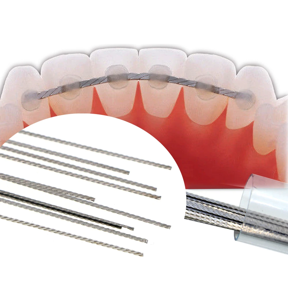 Dental Lingual Retainer Wires Orthodontic Arch Wire Stainless Steel Super Elastic Retainer Wire Length 15cm 0.010*0.028 inch
Dental Lingual Retainer Wires Orthodontic Arch Wire Stainless Steel Super Elastic Retainer Wire Length 15cm 0.010*0.028 inch