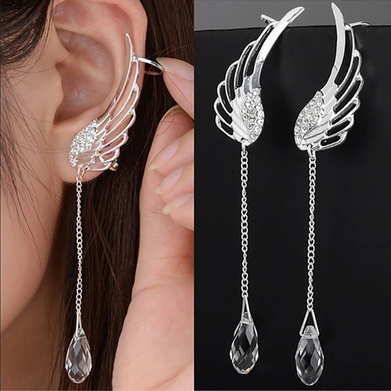 2022 Trendy Silver Plated Angel Wings Stylist Crystal Pendant Earrings Women Long Tassel Earrings Boho Jewelry
2022 Trendy Silver Plated Angel Wings Stylist Crystal Pendant Earrings Women Long Tassel Earrings Boho Jewelry