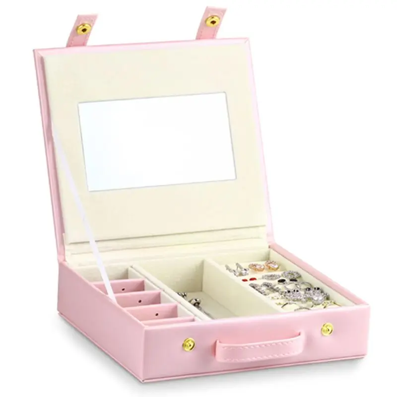 

Travel Simple and Portable Jewelry Box, High-end Lockable Earrings, Earrings, Dustproof Storage Box Large Capacity Display Box