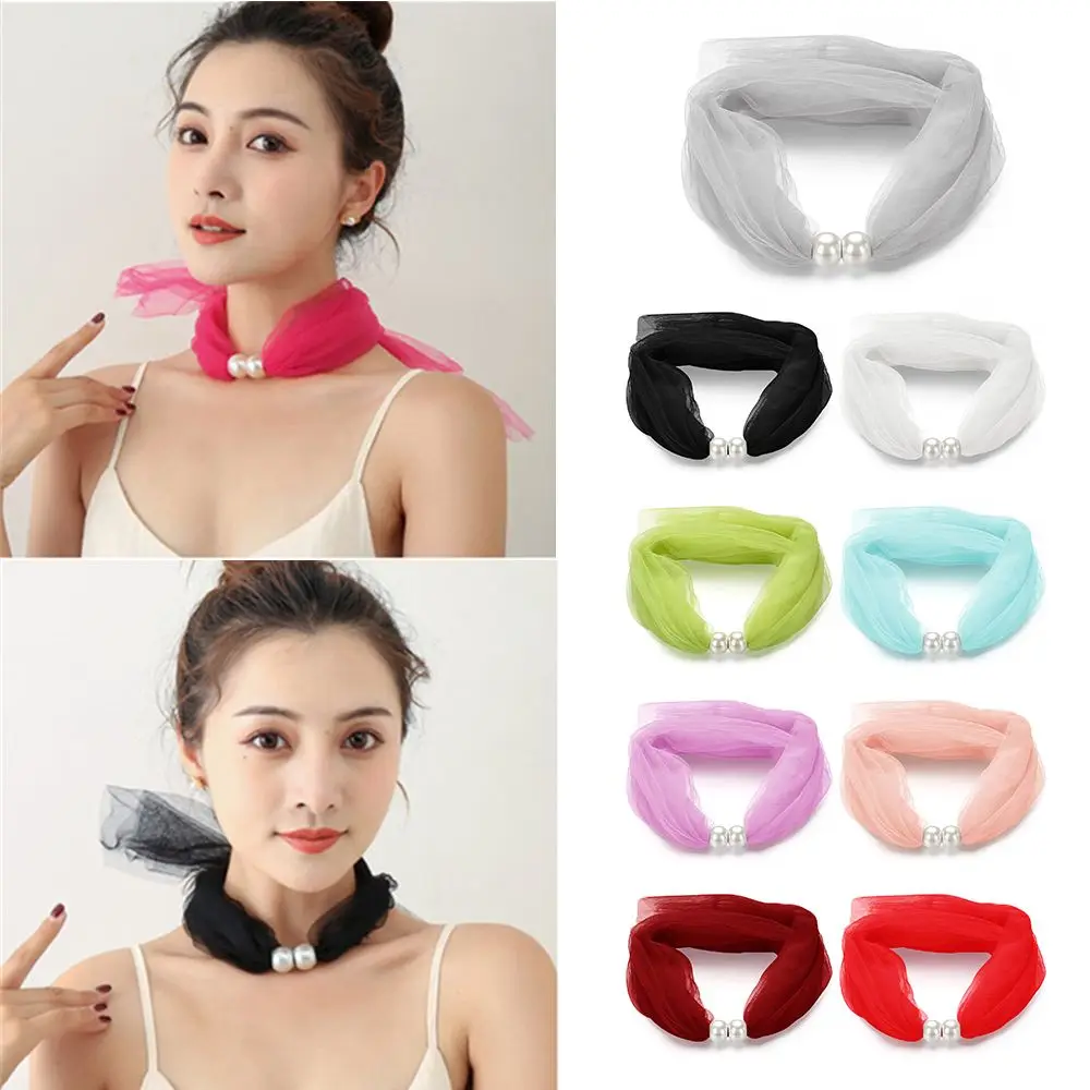 Elegant Women Party Decoration Choker Net Yarn Pearl Scarf Silk Scarves Scarf Necklaces Jewelry Gift
Elegant Women Party Decoration Choker Net Yarn Pearl Scarf Silk Scarves Scarf Necklaces Jewelry Gift