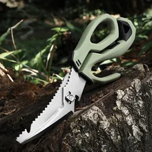 Multifunction Tactical Scissors Survival Gear Camping Equipment Steel Kitchen Scissors Fish Cutter Pruning Shears Hand Tools