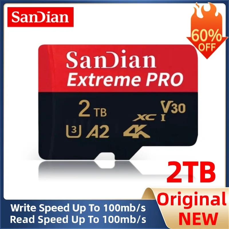 Оригинальная карта памяти 2 ТБ 128 ГБ U3 V30 4K 1 Micro TF Mini SD Card Флэш-карта 512 для