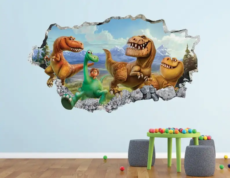 Наклейка на стену с изображением хорошего динозавра, животное из фильма, 3D разбитая стена, художественная наклейка, детский Декор, виниловы...
Наклейка на стену с изображением хорошего динозавра, животное из фильма, 3D разбитая стена, художественная наклейка, детский Декор, виниловы...