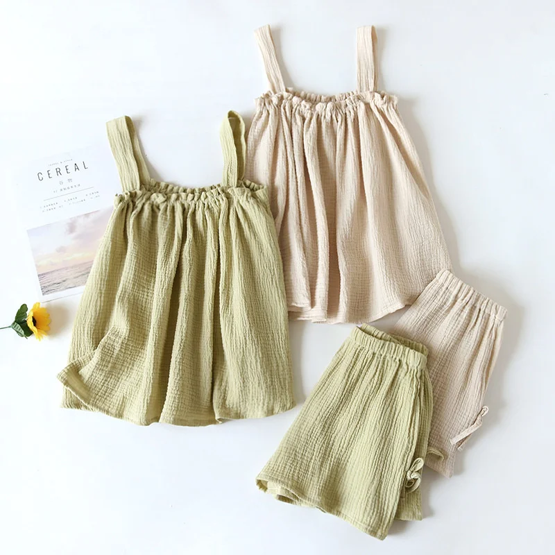Fdfklak Pijamas Sexy Mujer Summer Sleeveless Gauze Cotton Women's 2 Piece Set Pyjamas Elegant New Soft Home Nightwear
Fdfklak Pijamas Sexy Mujer Summer Sleeveless Gauze Cotton Women's 2 Piece Set Pyjamas Elegant New Soft Home Nightwear