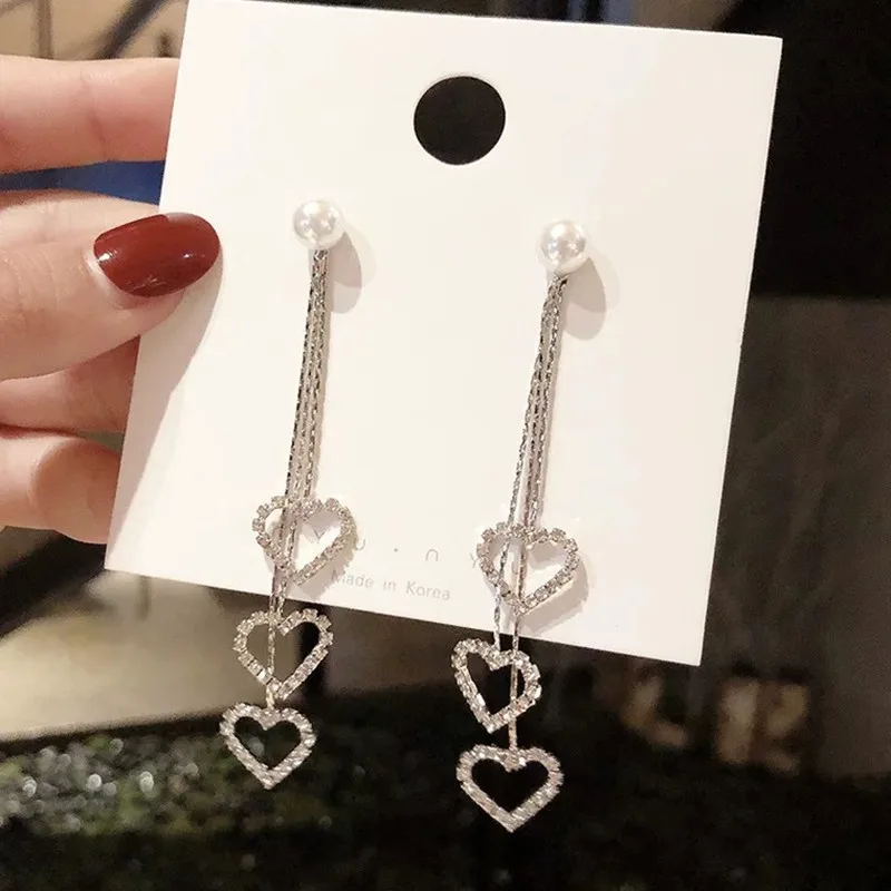 Fashion Pearl Long Tassel Heart Pendant Earrings For Women Elegant Cute Silver Dangle Earrings 2022 New Trend Korea Jewelry Gift
Fashion Pearl Long Tassel Heart Pendant Earrings For Women Elegant Cute Silver Dangle Earrings 2022 New Trend Korea Jewelry Gift