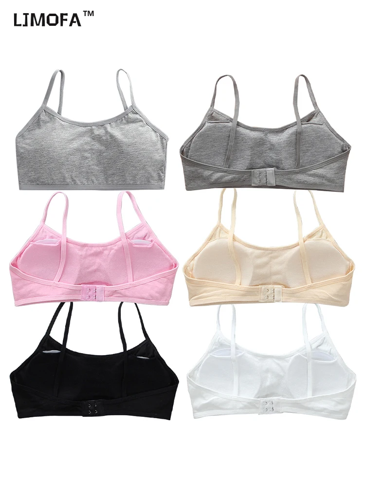 

LJMOFA Bra For Girls 12 Years Cotton Brassiere Training Bra Teenagers Lingerie Gym Breathable Tops Underwear 8-16T B208