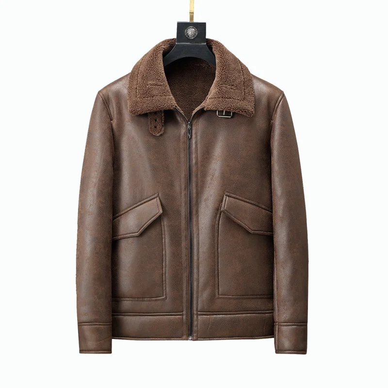 Fall/winter men's suede jacket plus velvet Man lapel thickened warmth fashion boutique faux leather outer/large size men PU coat
Fall/winter men's suede jacket plus velvet Man lapel thickened warmth fashion boutique faux leather outer/large size men PU coat