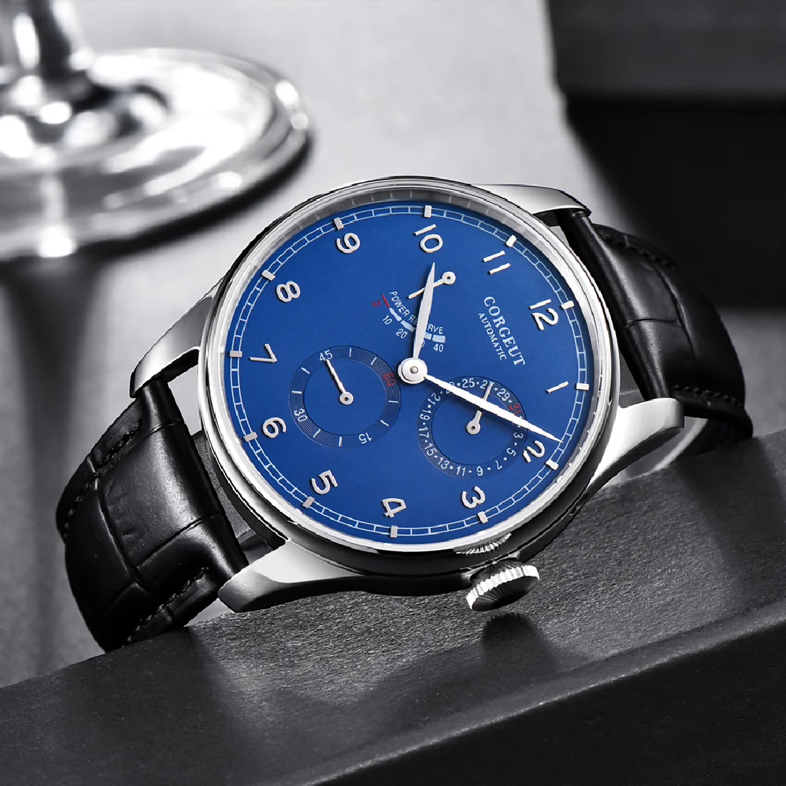 Top brand Corgeut 42mm Military silver case Power Reserve waterproof seagull movement automatic mens top luxury Sports watch
Top brand Corgeut 42mm Military silver case Power Reserve waterproof seagull movement automatic mens top luxury Sports watch