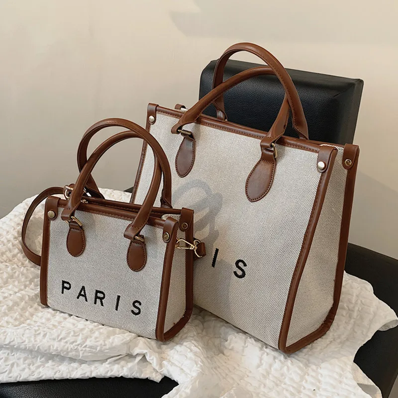 French Style Letters Canvas Large Work Tote Handbags For Women 2022 Trend Fashion Design Small Ladies Shoulder Crossbody Bags
French Style Letters Canvas Large Work Tote Handbags For Women 2022 Trend Fashion Design Small Ladies Shoulder Crossbody Bags