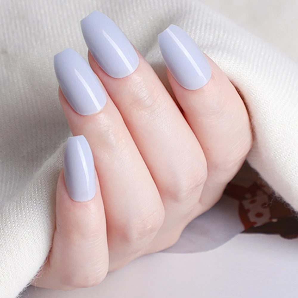 24Pcs Glossy Grey Blue Short Ballerina Coffin Fake Nail With Jelly Glue Artificial Press On False Nails DIY Manicure Tools
24Pcs Glossy Grey Blue Short Ballerina Coffin Fake Nail With Jelly Glue Artificial Press On False Nails DIY Manicure Tools